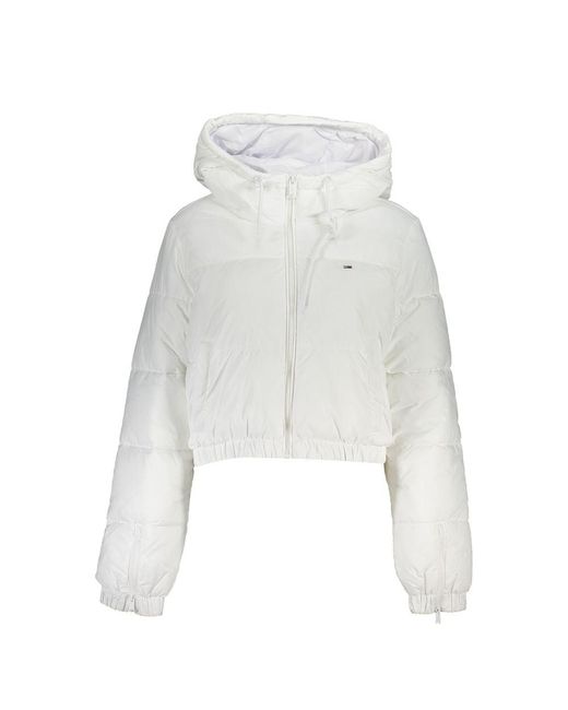 Tommy Hilfiger White Elegant Hooded Jacket
