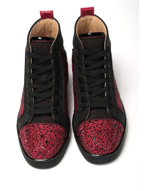 Christian Louboutin Spike Suede High Top Sneakers Shoes Black EU 41 From  Japan