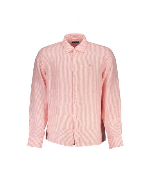 North Sails Pink Linen Shirt for men