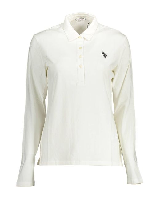 U.S. POLO ASSN. White Cotton Polo Shirt for men