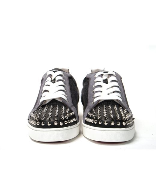 Christian Louboutin Junior Spikes Orlato Flat Silver Multi Men's