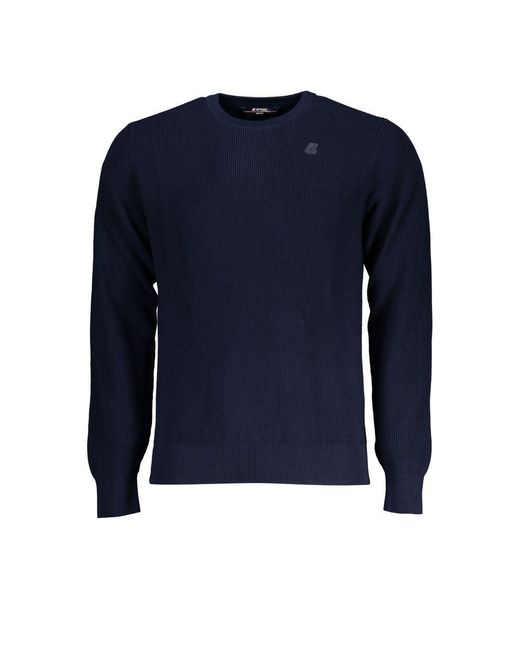 K-Way Blue Crew Neck Cotton Sweater for men