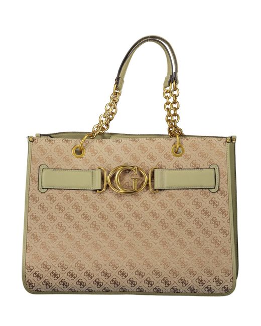 Guess Green Handbag in Natural Lyst