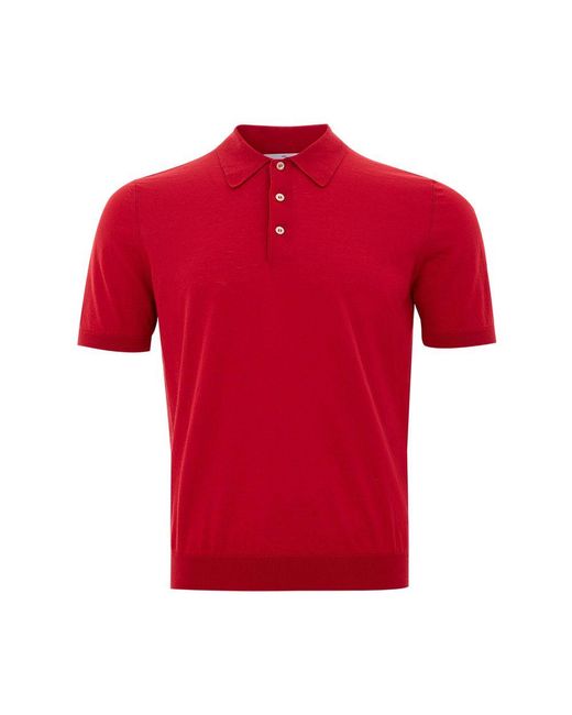 Gran Sasso Red Cotton Polo Shirt for men