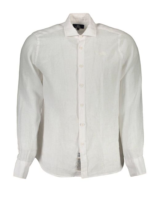 La Martina White Linen Shirt for men