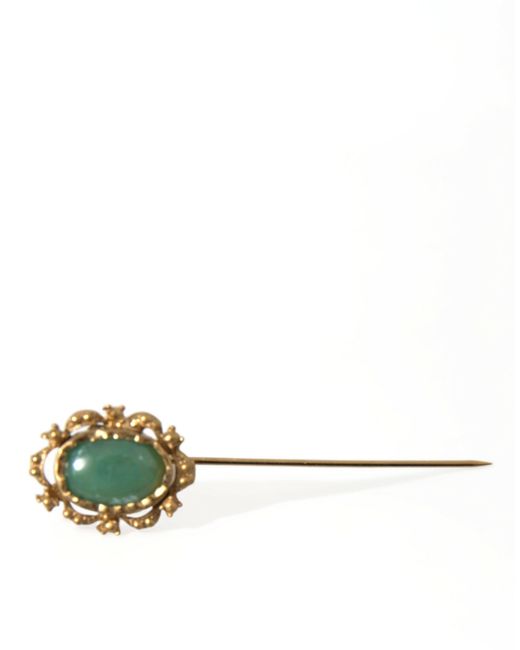 Dolce & Gabbana Metallic Elegant-Tone Gemstone Pin Brooch for men