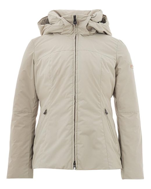 Peuterey Gray Hooded Quilted Beige Jacket