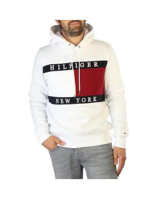 Tommy Hilfiger Cotton Mw0mw28528 Sweatshirts in White (Red) for Men - Save  39% | Lyst