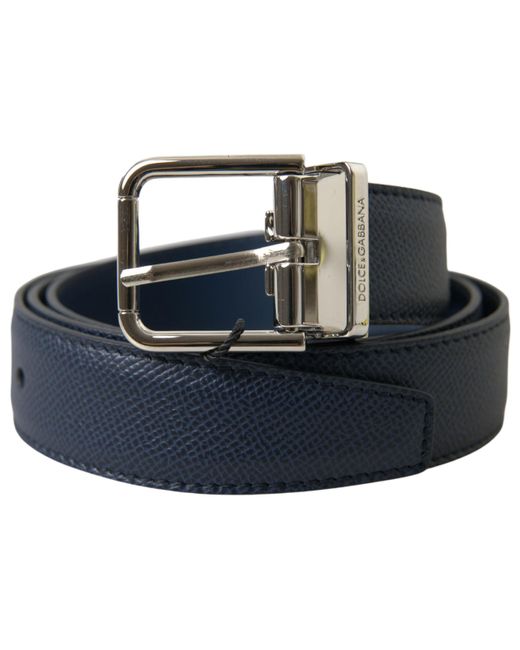 Dolce & Gabbana Blue Aquamarine Leather Belt for men