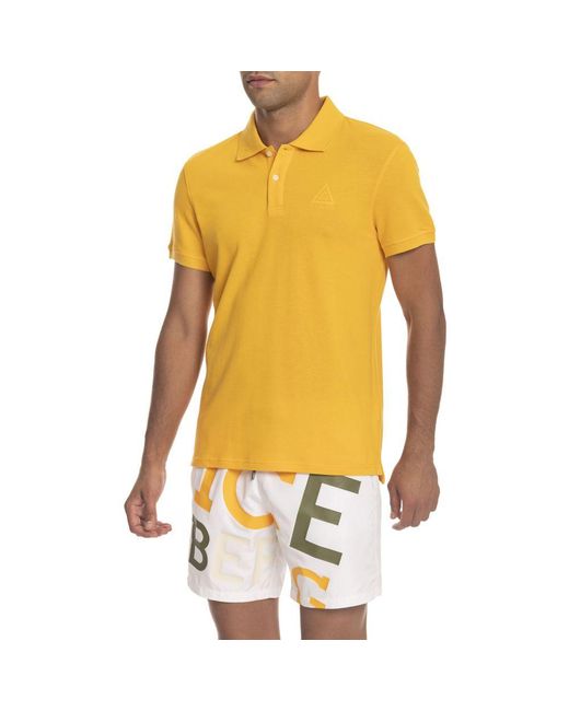 Iceberg Yellow Cotton Polo Shirt for men