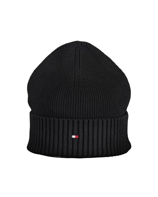 Tommy Hilfiger Black Elegant Embroidered Logo Hat for men