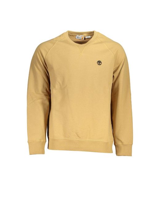 Timberland Yellow Crew Neck Embroidered Sweatshirt for men