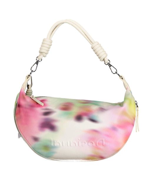 Desigual Pink Chic Expandable Handbag With Contrasting Accents