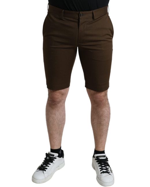 Dolce & Gabbana Black Brown Cotton Stretch Men Bermuda Shorts for men