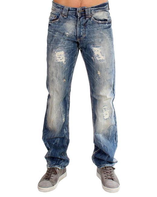 John Galliano Blue Washed Cotton Jeans for Men | Lyst