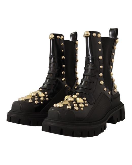 leather studded combat boots