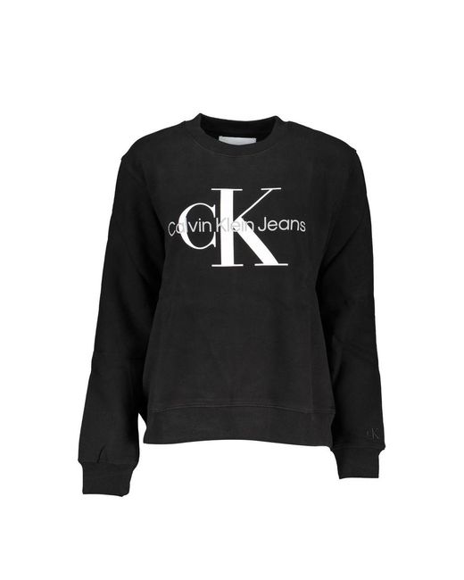 Calvin Klein Black Elegant Long Sleeve Crew Neck Sweatshirt