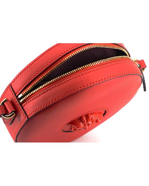 Versace Red Calf Leather Round Disc Shoulder Bag – AUMI 4