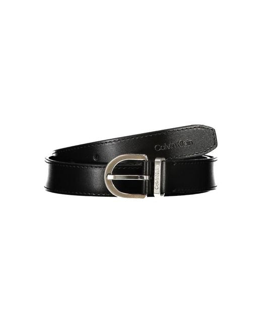 Calvin Klein Black Sleek Leather Belt With Metal Buckle