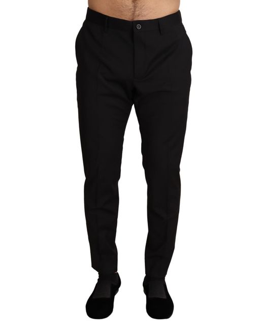 Slacks and Chinos Full-length trousers Dolce & Gabbana Synthetic Pants in Dark Blue Blue Womens Clothing Trousers 