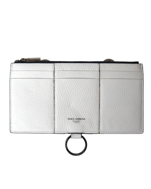 Dolce & Gabbana Metallic Elegant Leather Crossbody Cardholder