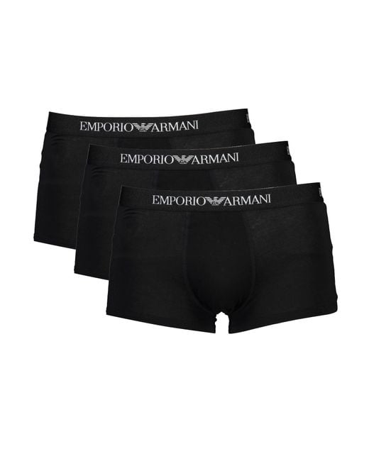 Emporio Armani Black Sleek Trio Pack ' Designer Trunks for men