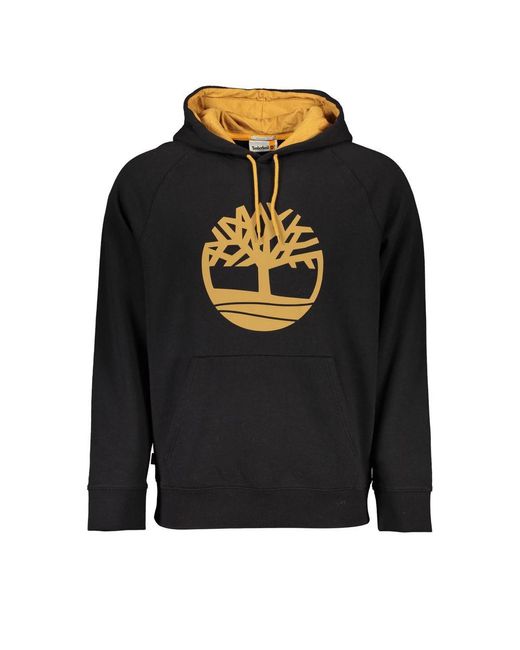 Timberland Black Chic Hooded Sweatshirt With Contrast Details for men