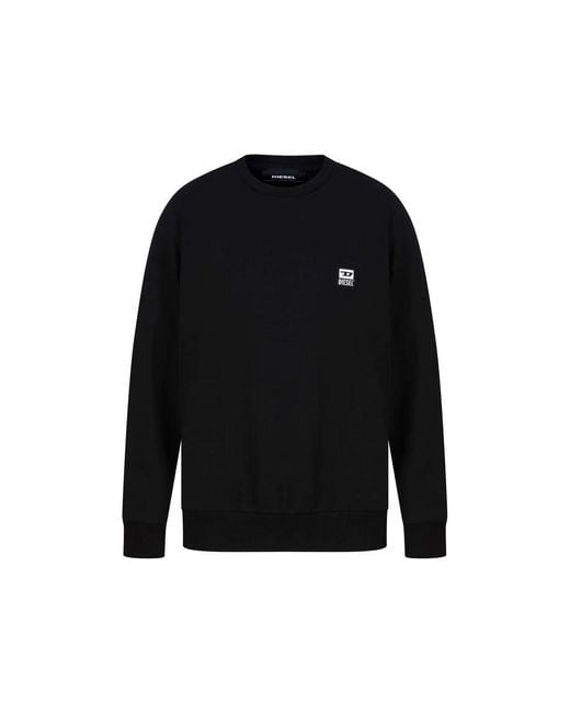 DIESEL Sleek Black Cotton Blend Sweatshirt With Logo for men