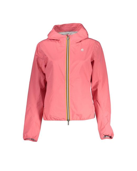 K-Way Pink Elegant Waterproof Hooded Sports Jacket