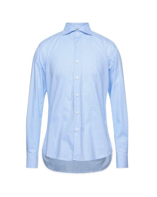 Aquascutum Light Blue Cotton Shirt for men