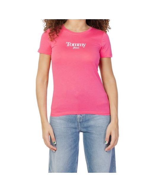 TOMMY HILFIGER JEANS Women T-shirt in Red | Lyst