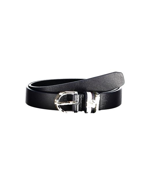 Tommy Hilfiger Black Elegant Leather Belt With Metal Buckle