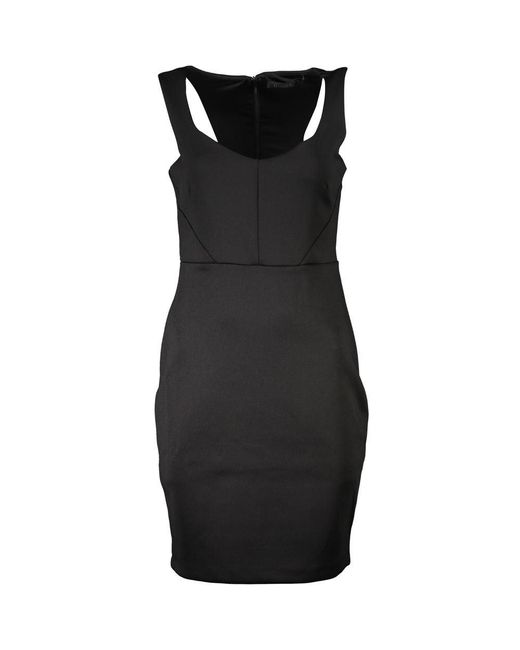 Guess Black Chic Contrast Detail Dress With Wide Neckline