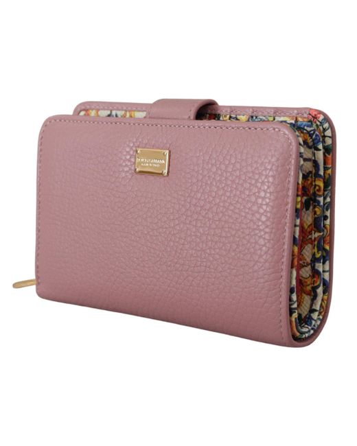 Dolce & Gabbana Multicolor Floral Leather Bifold Continental Clutch Wo