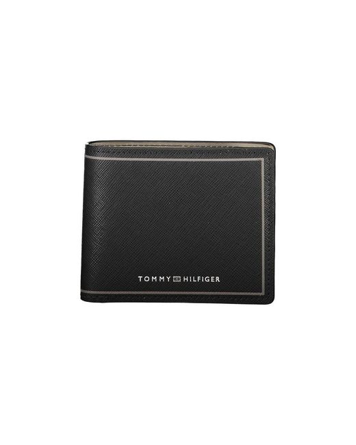 Tommy Hilfiger Black Leather Double Card Wallet for men