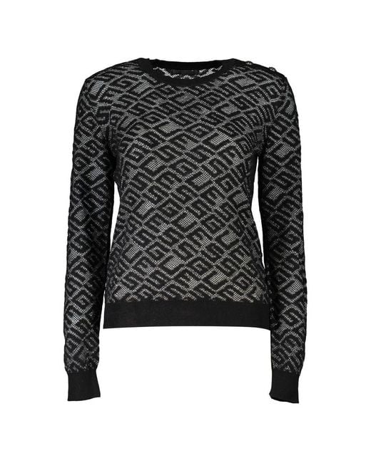 Guess Black Chic Embroidered Crew Neck Sweater
