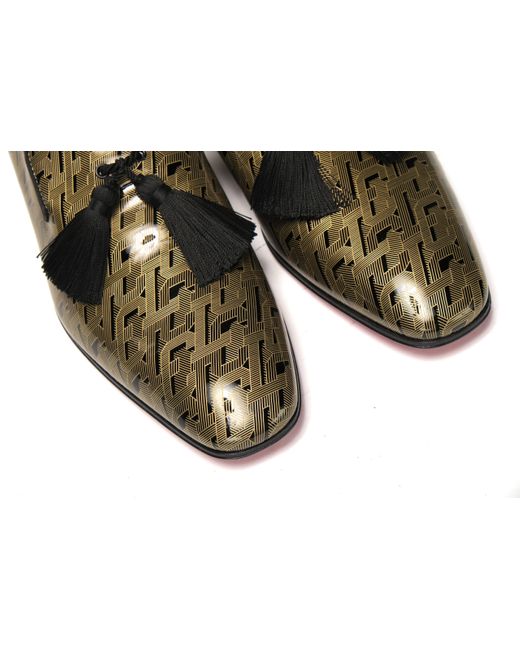 Christian Louboutin Black/gold Officialito Flat Shoes for Men