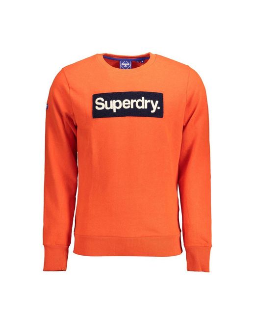 Superdry Orange Cotton Sweater for men