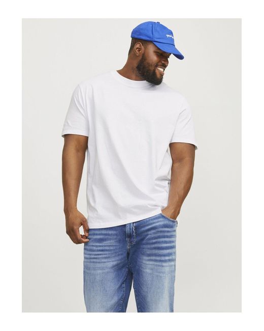 Jack & Jones T-Shirt Plus Size Einfarbig T-Shirt Für Herren in White für Herren