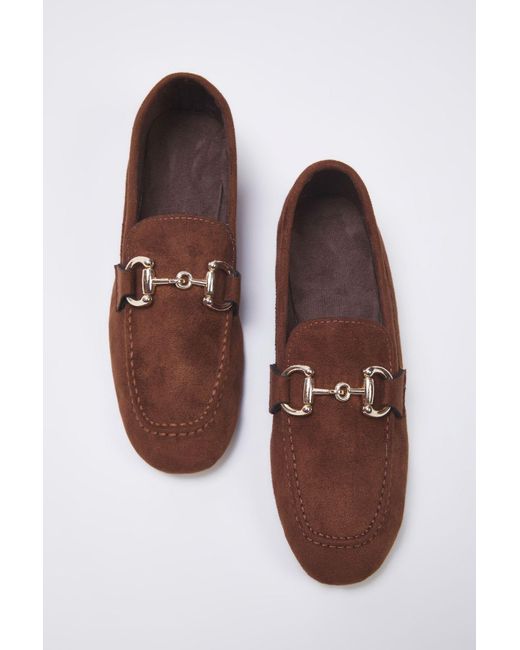 Trendyol Brown Dunkelbraune Wildleder-Accessoire-Detaillierte Loafer-Schuhe Für Damen