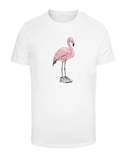 Mister Tee Flamingo baller tee in White für Herren