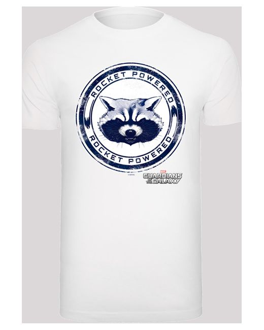 F4NT4STIC Marvel guardians of the galaxy rocket powered mit t-shirt rundhals in White für Herren