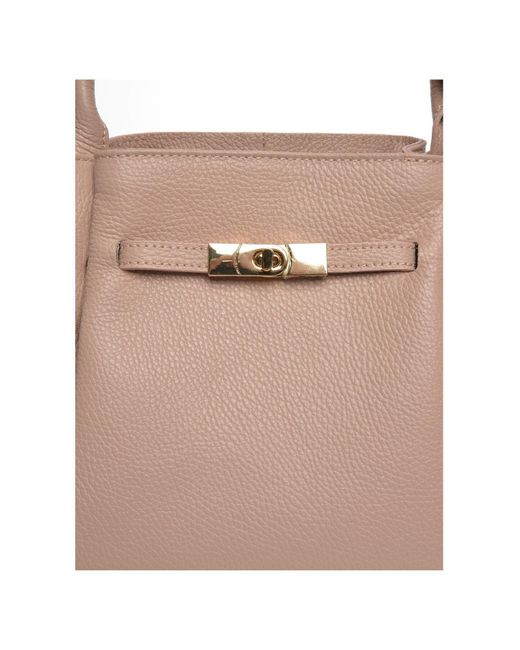 Carla Ferreri Pink Handtasche 100 Rindsleder Oberer Magnetverschluss Reißverschluss Oben Innentasche Mit Reißverschluss Abmessungen: 22X Für Damen