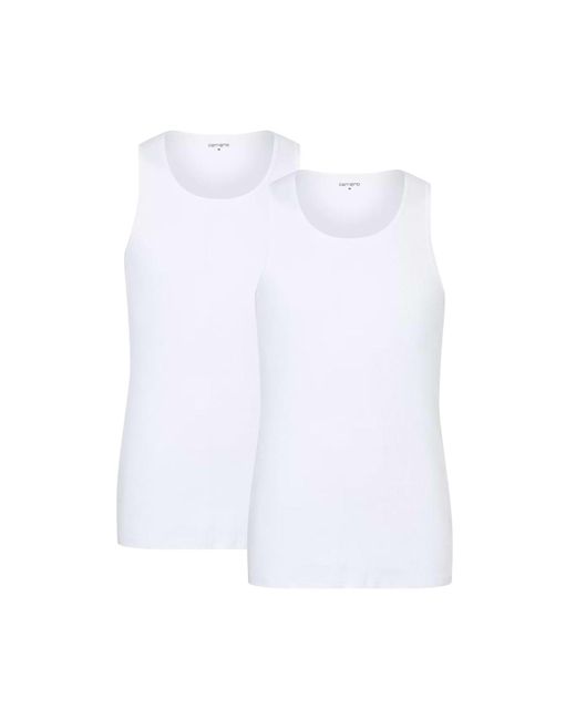 Camano Unterhemden, 2er pack – comfort bci cotton, tank top, feinripp, baumwolle in White für Herren
