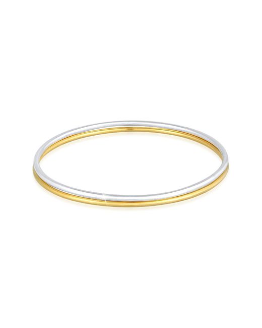 Elli Jewelry Multicolor Kol Bandı Armreif Basic Zart Bi-Color 2'Li Takım 925 Gümüş Für Damen