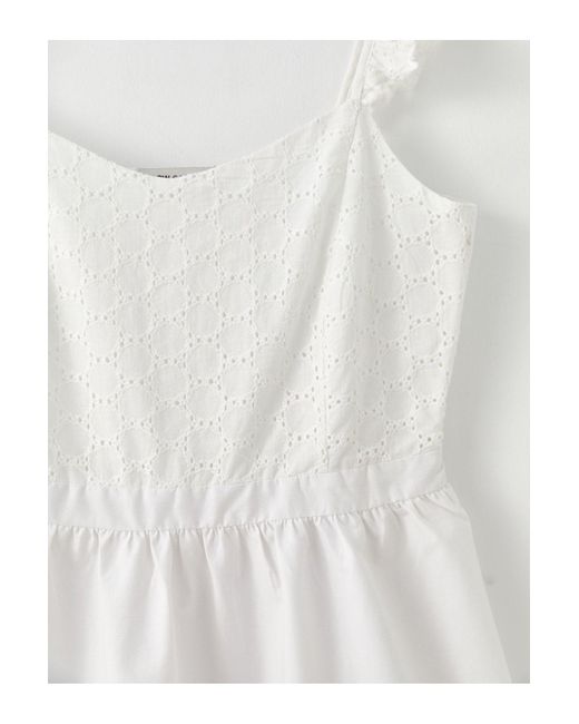 LC Waikiki White Kleid Aus Popeline Mit Herzförmigem Ausschnitt Und Bestickten Trägern Für Damen