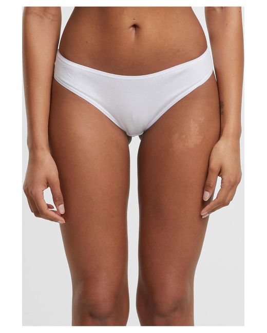 Urban Classics White Ladies Basic Cotton Slip 5-Pack Für Damen