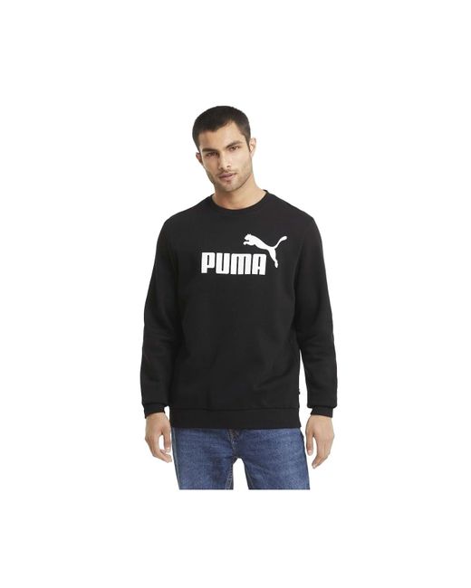 PUMA Sweatshirt ess big logo crew, großes logo, rundhalsausschnitt in Black für Herren