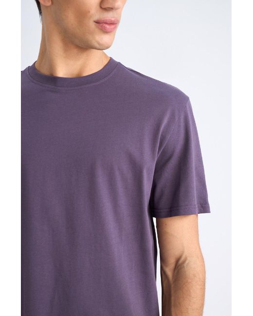 Defacto 100 Baumwolle Neues Basic-T-Shirt Mit Rundhalsausschnitt Und Normaler Passform, Einfarbig, Kurzärmelig V7699Az25Sp Für Herren in Purple für Herren