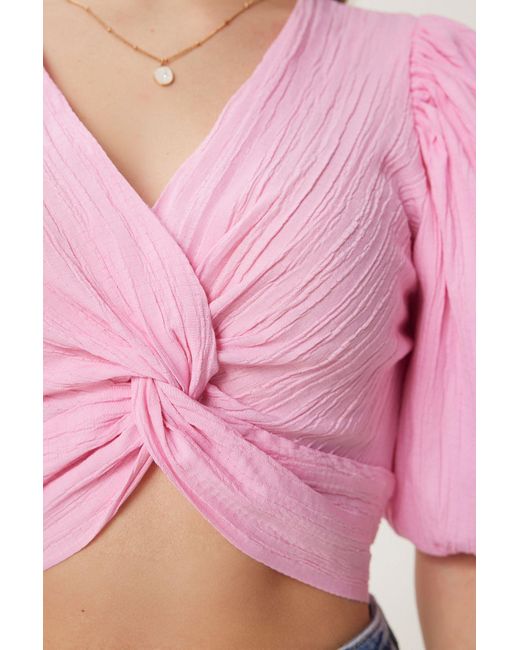 Happiness İstanbul Blue Gewebte Bluse Mit Ballonärmeln Für Damen